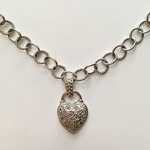 Sterling Silver Heart Lock Necklace